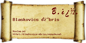 Blaskovics Ábris névjegykártya